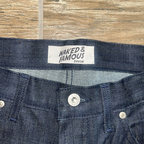 Naked and Famous Denim jeans- super guy indigo herringbone - Picture 5 of 5